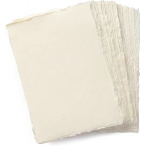 Jexnovashop-Wanderings Papier Cr&egrave;me A5 Fait Main &Agrave; Bords D&eacute;chir&eacute;s - 21x15 Cm - 150 Gsm - Papier Textur&eacute; Grain Fin En Coton Recycl&eacute; Pour Invitations, Loisirs Cr&eacute;atifs, &Eacute;criture, Aquarelle - 50 Feuille - Neuf