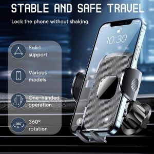 Support T&eacute;l&eacute;phone Voiture, Support De T&eacute;l&eacute;phone Portable Pour &Eacute;vent De Voiture,Rotatif &Agrave; 360&deg;, Porte Telephone Voiture,Pour Apple Samsung Xiaomi Etc T&eacute;l&eacute;phones De 4.0''-7.0'', Smartphone - Neuf