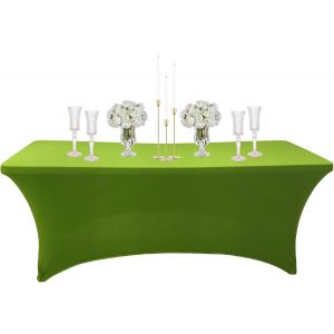 Sjzg-Nappe Rectangulaire Spandex Anti Tache,183cm Vert Nappe De Table Imperméables Lavable Extensible,Pour Décoration Table De Terrasse,Cuisine,Mariage,Anniversaire,Fêtes,Halloween,Pique-Niques - Neuf