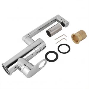HJLIAN Robinet d'eau froide monotrou G1/2"" pour evier de cuisine et salle de bain, motif montre doree - Neuf