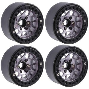 4PCS 1,9 pouces m&eacute;tal Beadlock jante de roue,gris 14 - Neuf
