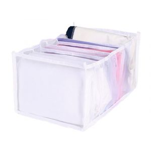 Lot De 4 S&eacute;parateurs De Tiroir Blancs &Agrave; 7 Compartiments Pour Ranger Pantalons Et V&ecirc;tements - Neuf
