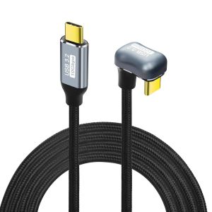 CHECARZHN--NO1-Câble De Charge Rapide Usb C En Forme De U, Câble Usb 3,2 Gen2 À 180 Degrés, Type C Mâle Vers Mâle Pd100W, 10 Gbps, 4K @ 60 Hz, Pour Laptop, Vr, Téléphones, I/Phone15/Pro (2M/6.5Ft) - Neuf