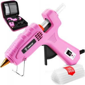 Chenquansarl-Pistolet À Colle C 60/100w Double Température Pistolet À Silicone Avec Une Gouttière, Pistolet À Colle Avec 25 Pcs Barres De Colle, Pour Diy, Art, École, Emballages, Réparations. - Neuf