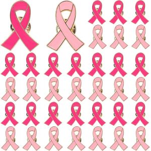 Kjdal-36pcs Cancer Awareness Brooch Pins,Ribbon Lapel Pins For Cancer Awareness Party Survivor Charity Event Favors Women Girls Clothes Decor Accessories - Neuf