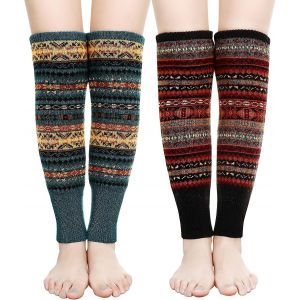 Jambières Pour Dames - Style Bohème Chunky Tricot Hiver Chauffe-Bottes - Neuf