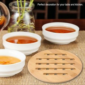 Hjlian Set De Table Rond En Bambou Resistant A La Chaleur Pour Tasses, Casseroles, Plats, Napperons, Taille L - Neuf