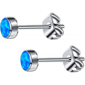 Kal-G23 Titane Opale Boucles D'oreilles Pour Femmes Filles Hypoallergénique Birthstone Boucles D'oreilles Sans Nickel Pour Oreilles Sensibles Bijoux De Mode - Neuf