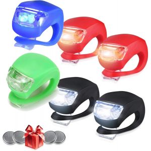 Lot De 6 Phares De V&eacute;lo &Agrave; Led En Silicone Blink6,2 Phares De V&eacute;lo Et 2 Feux Arri&egrave;re (Rouge Et Blanc)-Multifonction Et &Eacute;tanche Ipx5 De La Marque - Neuf