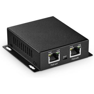 Commutateur de passage PoE 3 ports 100 m,r&eacute;p&eacute;teur IEEE 802.3af/at PoE,10/100 Mbps,1 PoE dans 2 sorties PoE,support mural,extension PoE/injecteur/extension r&eacute;seau trois en un - Neuf