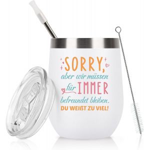 Tianyi-Cadeaux Amusants Pour Femmes, Meilleure Amie, Cadeau D'anniversaire Pour Meilleure Amie U2013 Sorry, Mais Nous Devons Rester Amis Pour Toujours U2013 Tasse Isotherme 350 Ml À Emporter, Blanc - Neuf
