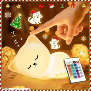 Veilleuse Enfant Veilleuse B&eacute;b&eacute;,16 Couleurs+T&eacute;l&eacute;commande Rechargeable+Sans Fil, Bebe Deco Chambre Enfant Rechargeable D&eacute;co Chambre - Neuf