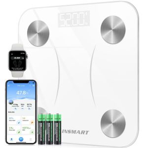 Balance Pese Personne, Pese Personnes Avec Écran Led, Balance Connectée Bluetooth Avec App Compatible Andriod Et Ios, Suivi De 17 Données Corporelles, Pese Personne Max. Poids 180 Kg - Neuf