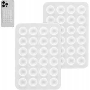 ERYI-2 Pi&egrave;ces En Silicone Ventouse T&eacute;l&eacute;phone Cas De Montage Ventouses Tasses Forte Adh&eacute;rence Titulaire Avec Support Mains Libres Non D&eacute;rapant Ventouse T&eacute;l&eacute;phone Support Pour Selfies(Transparent) - Neuf