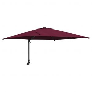 Parasol De Jardin Inclinable Moderne 248,5 X 247,5 X 160 Cm En Polyester Bordeaux Helloshop26 02_0058638 - Neuf