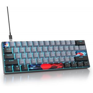60% Clavier Gamer Mecanique Pour Pc, Clavier Gaming 60 Pourcent Américain Qwerty Filaire Rgb Rétro-Éclairé ¿Compact 61 Touches Anti-Ghosting Pour Gamer, Pc/Mac - Neuf