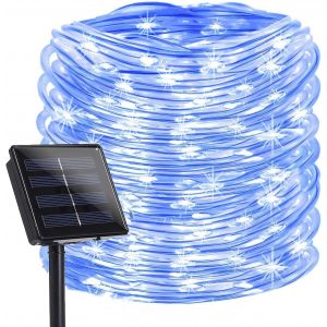 KAL-Led Tube Lumineux Solaire 5M 50Led Étanche Guirlande Ruban Lumineuse Tube 8 Modes Guirlandes Tubes Lumineuses Décorations Pour Jardin, Noël, Fête (Bleu) - Neuf