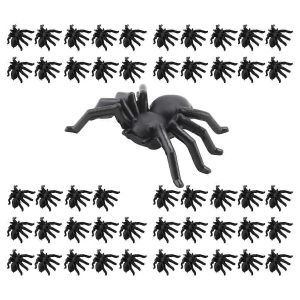 50x en plastique noir araign&eacute;e tour jouet Halloween maison hant&eacute;e Prop Decor - Neuf