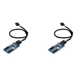 9 broches USB Header M&acirc;le 1 &agrave; 2/4 Femelle C&acirc;ble d'extension Carte de bureau 9 broches USB HUB USB 2.0 9 broches Connec - Neuf