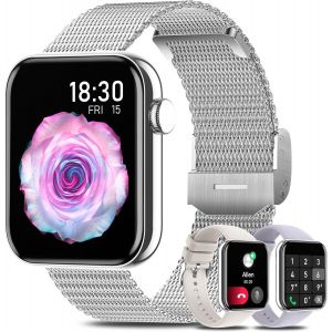 Montre Connect&eacute;e Femme, 1.85'' Montre Intelligente avec Appels Bluetooth Notification de Message, Fr&eacute;quence Cardiaque SpO2 Sommeil, Multi Modes Sportifs, Smartwatch Compatible avec Android et iOS - Neuf