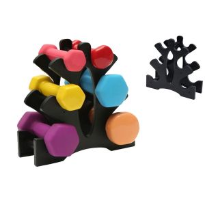 Support De Rangement &Agrave; 3 Niveaux Pour Halt&egrave;res, Id&eacute;al Pour La Salle De Sport &Agrave; Domicile - Peut Contenir 3 Paires De Poids - Neuf