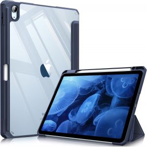 LORANKA-Coque pour iPad Air 11 Pouces M3/M2 (2025/2024), iPad Air 5/4 10.9 Pouces (2022/2020) - [Rangement de Stylet] Housse Transparente Claire Etui Antichoc Veille/R&eacute;veil Auto, Bleu Marine - Neuf