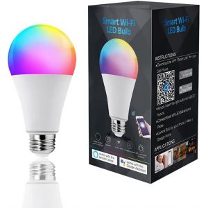 Kalanka-Ampoule Led Intelligente, Ampoule Wifi R&iquest;&iquest;Gulable 16m Couleur, Blanc, E27 9w &iquest;&iquest;Quivalente 60w 800lm, Compatible Alexa, Echo Et Google Home Ampoule Led Intelligente Wifi - Neuf
