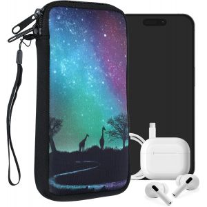 Housse De Protection Pour Smartphone Xl - 6,7/6,8"" - Sacoche De Protection Pour T&eacute;l&eacute;phone Portable En N&eacute;opr&egrave;ne Girafe &Eacute;toil&eacute;e Noir-Bleu Fonc&eacute;-Fuchsia - Neuf