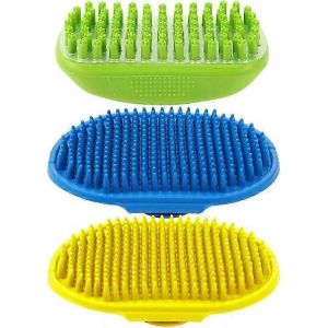 3 Pcs Brosse De Toilettage Pour Chien,Brosse De Bain En Caoutchouc Pour Animaux De Compagnie Brosse De Massage Brosse De Lavage Brosse De Shampooing Pour Chiens Et Chats À Poils Courts Ou Longs - Neuf