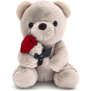 &laquo; 9.8' Ours En Peluche Avec Rose,Poup&eacute;e Ours En Peluche En Peluche Jouets Animaux De La Saint-Valentin D&eacute;cor Cadeaux Pour Elle / Petite Amie Amant Maman Enfants (Gris) &raquo; - Neuf