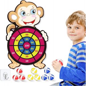 ERYI-30 Pouces Enfants Cible Flechette Crocodile Avec 9 Boules Collantes Plein Air Jardin Plage Jouet Educatif Jouets De Crocodile Pour Les Enfants 3-9 Ans Anniversaire Cadeau Petite Jouets - Neuf