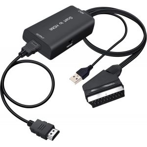 Adaptateur Péritel vers HDMI,Convertisseur SCART HDMI Compatible 720P/1080@60HZ pour HDTV DVD Blu-Ray Boîtier Décodeur Lecteur HD - Neuf