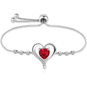 Kalanka-Cadeau Femme Bracelet Femme Argent 925 Coeur Bracelet Réglable Bijoux Femme Cadeau Anniversaire Fête Des Manmans Pour Femme Maman,Noël Anniversaire Cadeau Romantiques Pour Elle - Neuf