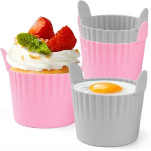 Aplu-Moule Silicone Air Fryer,4pièces Plat Pour Air Fryer Sans Bpa,Large Moules À Cupcakes Et Muffins,Antiadhésif Cuit Oeuf Micro Onde Pour Accessoire Airfryer - Neuf