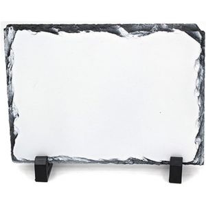 FCHHK-Sublimation Blanc Rectangulaire Rock Slate Photo Plaque Cadre Photo, Nouveauté Cadre Photo Personnalisé pour Mariage, Anniversaire, Naissance De Bébé,7.8''x11.8 - Neuf