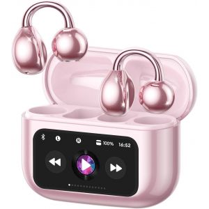 ¿¿couteurs Bluetooth 5.4 Clip Oreille sans Fil ¿¿cran Tactile Intelligent, Micro ENC R¿¿duction de Bruit, L¿¿ger et Confortable, Ecouteurs Bluetooth sans Fil Sport et Appels, M100 Rose - Neuf