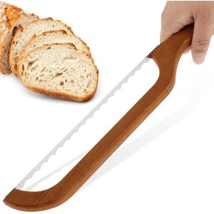 Mevronisshop-Couteau &Agrave; Pain En Bois En Acier Inoxydable - Couteau &Agrave; Pain Professionnel Pour Pain Fait Maison - Pour Levain, G&acirc;teaux, Fruits &Eacute;caill&eacute;s, Etc - Neuf