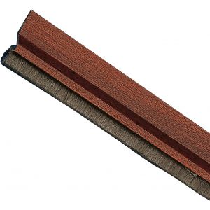 KALANKA-- Joint pour portes d'entrée ou d'intérieur | Joint adhésif à poser | Brosse en poil | Feuille plastique entre la brosse | 82 cm | Sapelli | Aluminium - Neuf