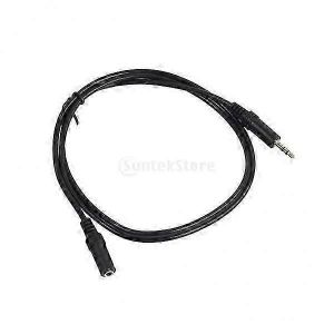2x 3,5 mm mâle à femelle audio stéréo Câble auxiliaire pour casque - Noir,50cm - Neuf
