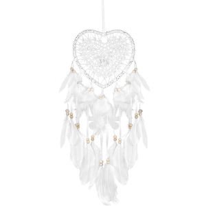 Dream Catcher, Belle Forme De C?Ur Dream Catcher Dentelle À La Main De La Plume Perles Tissées Bohème Tenture Murale Décor De L'artisanat Cadeau Wind Chime Pour La Maison Chambre Des Enfants - Neuf