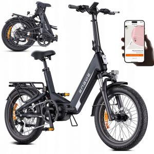 Vélo Électrique Pliant Urbain Engwe L20 3.0 Pro, 250w, 25 Km/H, 100 Nm, Moteur Central, Suspension Intégrale, Pneus 20&#34; × 3,0&#34;, Batterie 48 V 15 Ah (720 Wh), Cellules Samsung Avec Bms - Noir - Neuf