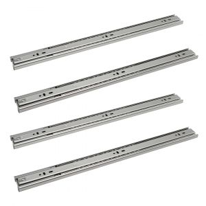 Coulisse &agrave; billes Entry Profondeur 450 mm / 35Kg Sortie total, fermeture soft Glissi&egrave;res de tiroirs 450mm 4X - Neuf