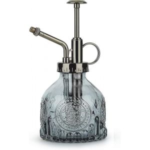 Arrosoir rétro en verre pour plantes, 200 ml, avec pompe supérieure, brumisateur à une main pour le jardinage, la cour et le nettoyage, gris alcool - Neuf