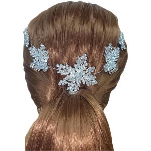 Kal-Headband Cheveux Femme Serre Tête En Cristal Argenté Pour Femme Et Fille De Mariée Faite À La Main Avec Strass Pour Mariage Fête Et Soirée D05312 - Neuf