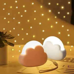 Veilleuse Enfant Nuage, Lampe Veilleuse Bébé Rechargeable Blanc + Rose - Neuf