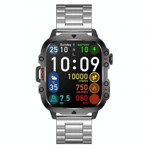 Montre Connectée Écran Couleur 1.96 Pouces Étanche Bluetooth Appel 30 Jours Autonomie Argent Yonis - Neuf