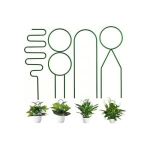 Lot de 4 treillis pour plantes grimpantes d'intérieur - Tuteurs pour plantes en pot - Vert - Neuf