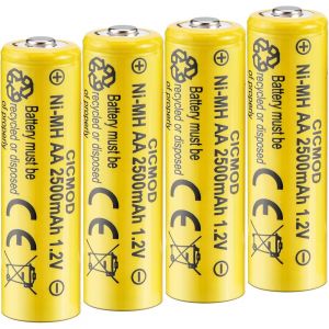 Piles Rechargeables Ni-MH AA 2500mAh, HR6 1.2V Haute Capacit&eacute;, AA Batterie Rechargeables, Lot de 4 pour Produits Solaires, &eacute;lectroniques Quotidiens - Neuf
