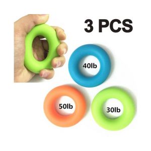 Lot De 3 Anneaux De Pr&eacute;hension En Silicone Pour Les Doigts - Entra&icirc;neur De Force Pour Les Doigts Avec Une R&eacute;sistance De 30, 40 Et 50 Lb Pour Une Meilleure Adh&eacute;rence Et Une Meilleure Dext&eacute;rit&eacute; - Neuf