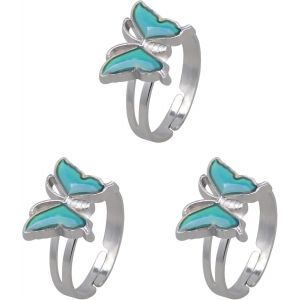 Kahfl-Lot De 3 Bagues En Forme De En Forme De Coeur-Avec Changement De Couleur-Pour Halloween-En Alliage-En Forme De Coeur,2x1.62cm,M&eacute;tal,Aucune Pierre Pr&eacute;cieuse - Neuf